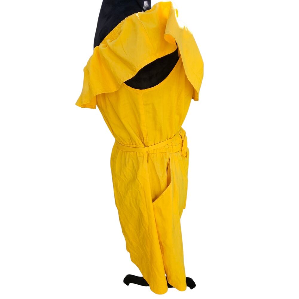 Express Yellow Off Shoulder Button Front Belted C… - image 3